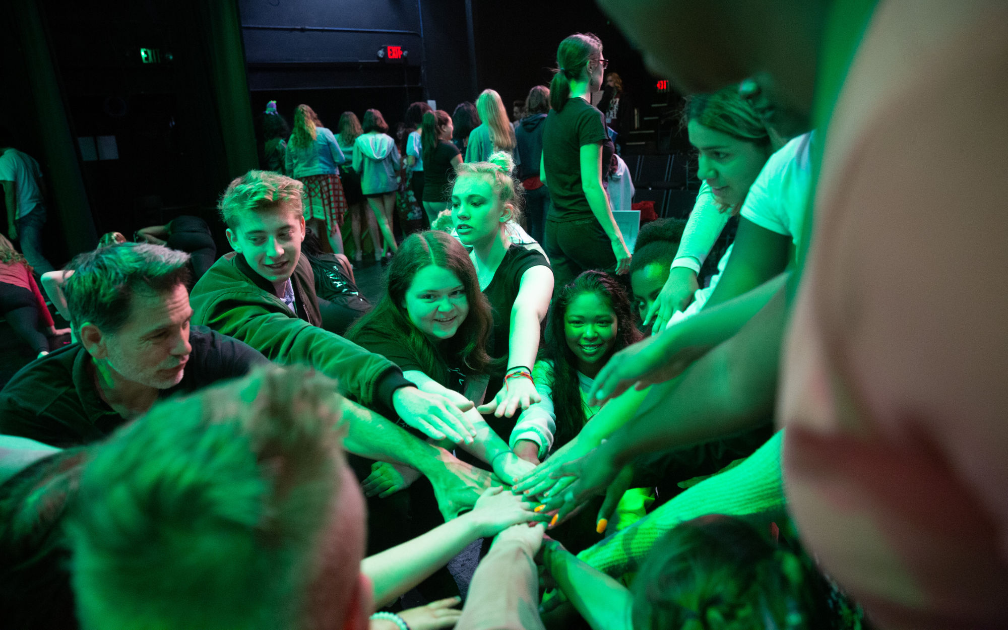 Students cheering on each other